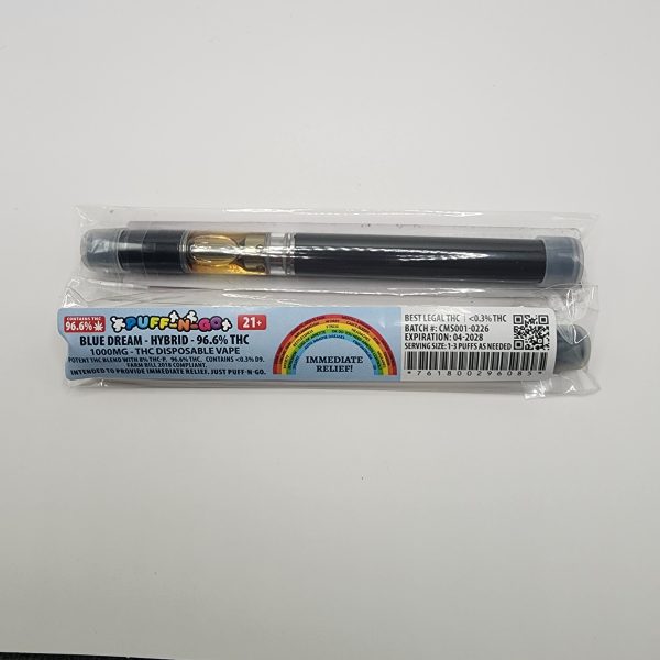 puffngo-1000mg-blue-dream Puff-n-Go Blue Dream | 1000mg THC Disposable Vape - Hybrid
