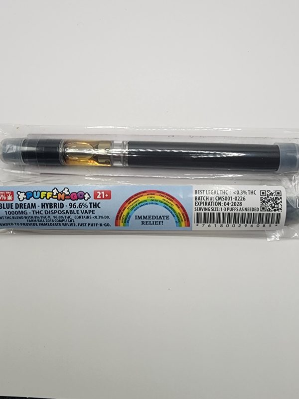 Puff-n-Go Blue Dream | 1000mg THC Disposable Vape - Hybrid