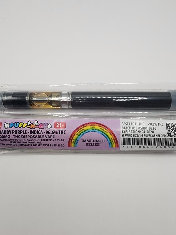 Puff-n-Go Grand Daddy Purple | 1000mg THC Disposable Vape - Indica